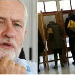Corbyn and polling station