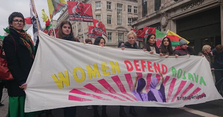 Women's Strike Assembly at London Rojava demonstration