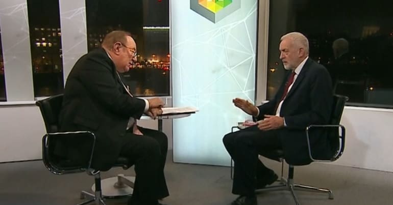 Andrew Neil and Jeremy Corbyn