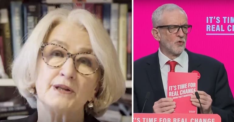 Ann Pettifor, and Jeremy Corbyn with Labour manifesto