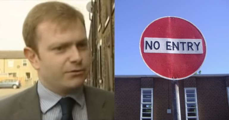 Antony Calvert and a stop sign