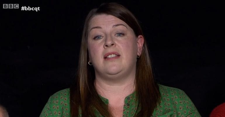A nurse speaking on BBC Question Time