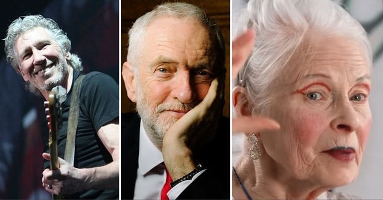 Roger Waters, Jeremy Corbyn, Vivienne Westwood