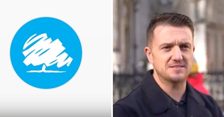 Conservative Party logo and Stephen Yaxley-Lennon