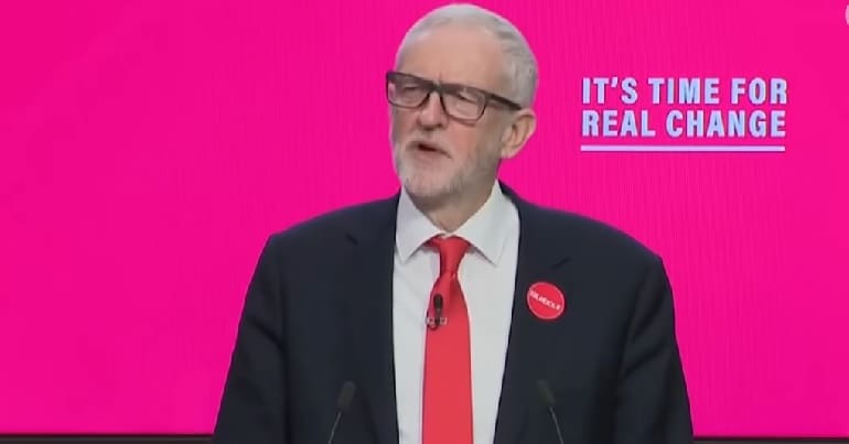 Labour party leader Jeremy Corbyn at the party's manifesto launch in Birmingham on 21 November