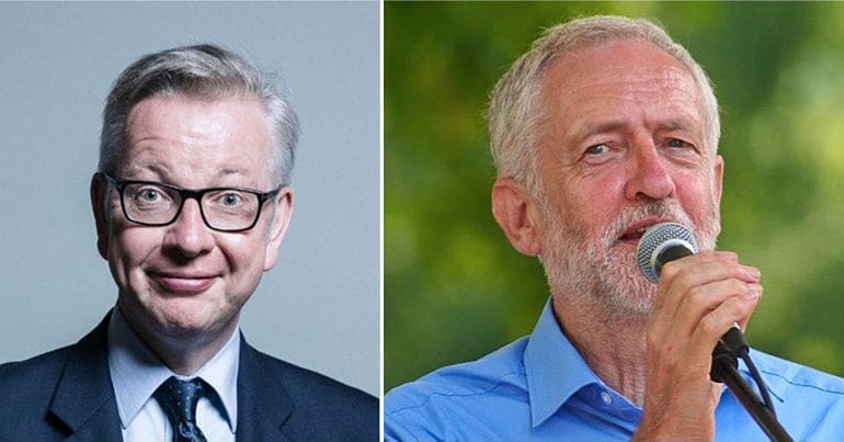 Michael Gove and Jeremy Corbyn