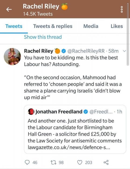 The Tweet That Shows Just How Cynical Rachel Rileys War On 