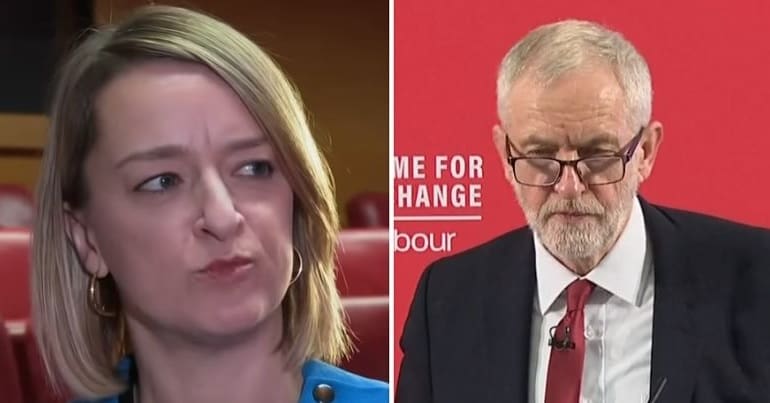 Laura Kuenssberg and Jeremy Corbyn