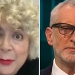 Miriam Margolyes and Jeremy Corbyn