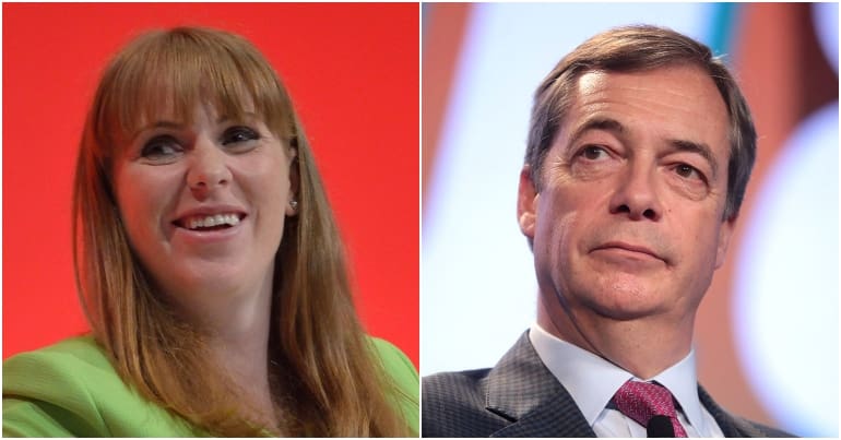Angela Rayner and Nigel Farage
