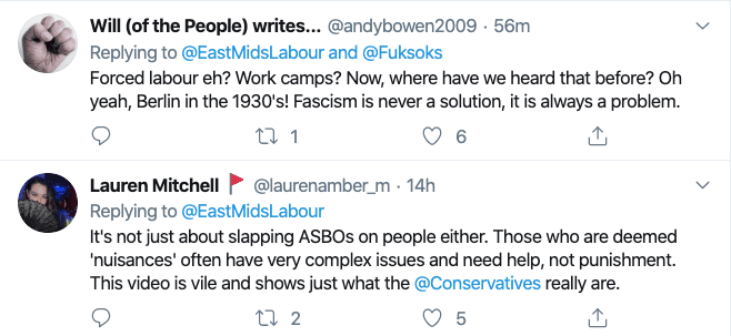 Twitter responses to Lee Anderson