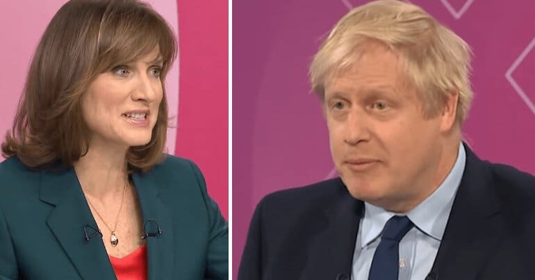 Fiona Bruce and Boris Johnson