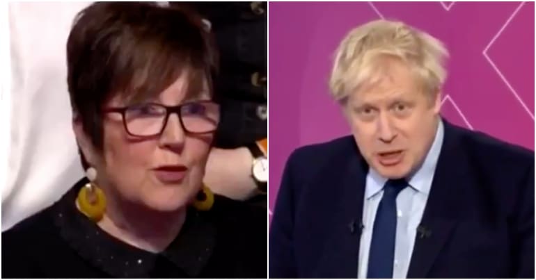 BBCQT audience member and Boris Johnson