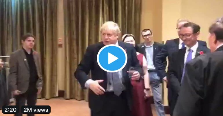 Boris Johnson talking in Northern Ireland
