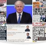 Anti-Corbyn front pages and Boris Johnson
