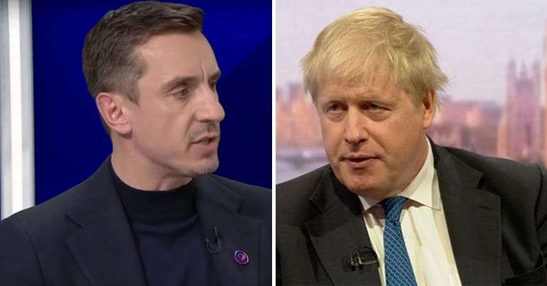 Gary Neville and Boris Johnson