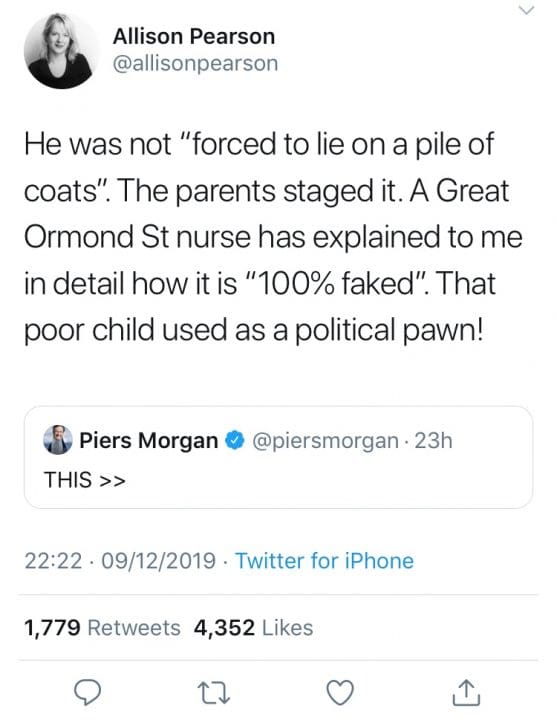 Pearson's tweet