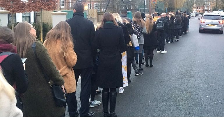 Queue at polling station