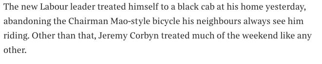 The Times on Corbyn's Maoist bicycle