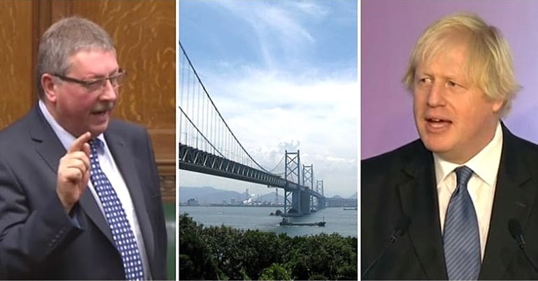 Sammy Wilson, a bridge, Boris Johnson