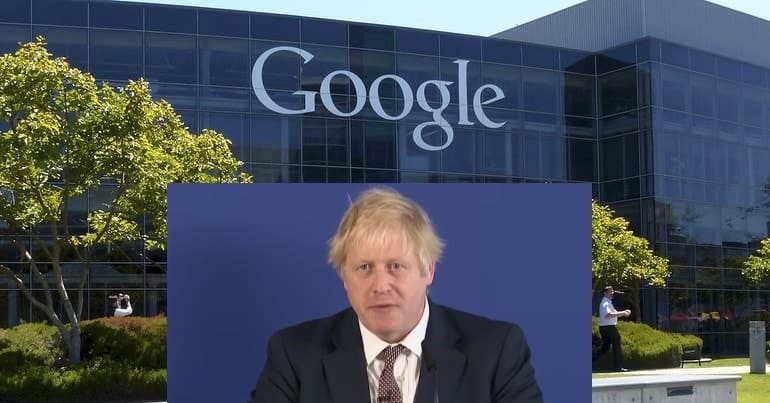 Google HQ and Boris Johnson