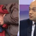 Homeless person and Sajid Javid