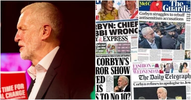 Jeremy Corbyn and msm front pages