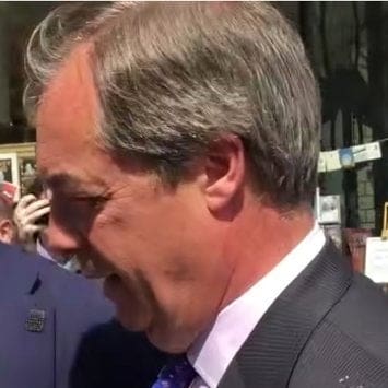 Nigel Farage and the Brexit party logo