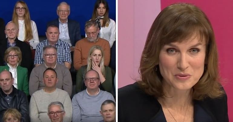 The BBC Question Time audience and host Fiona Bruce