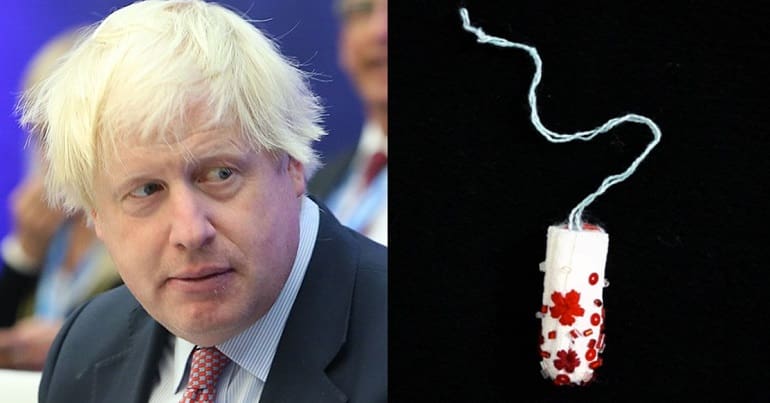 Boris Johnson and a decorative tampon