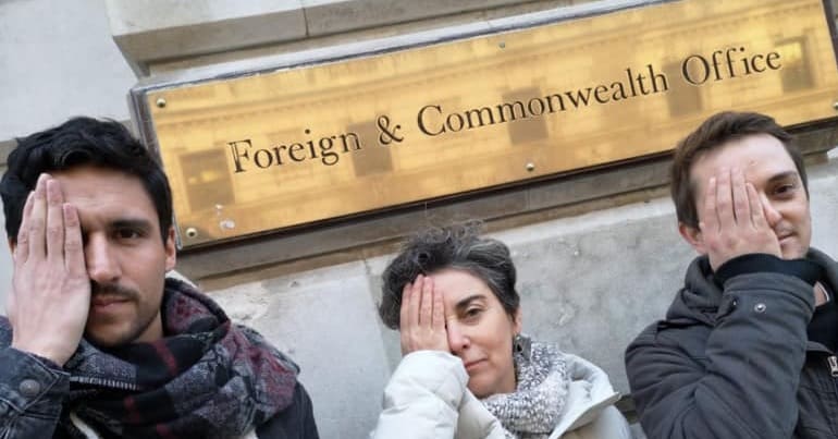 Activists outside Foreign Office