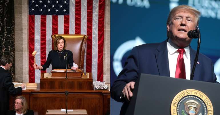 House Speaker Nancy Pelosi and US President Donald Trump