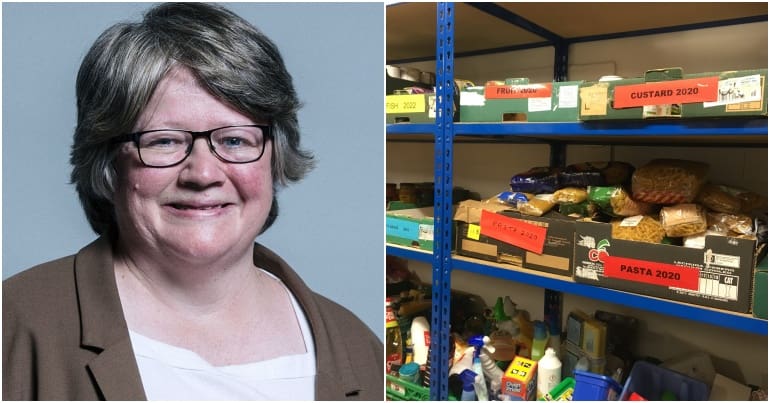 Therese Coffey foodbank