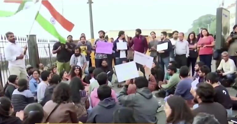 People protest in India over attack on university