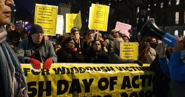A demo over a deportation flight