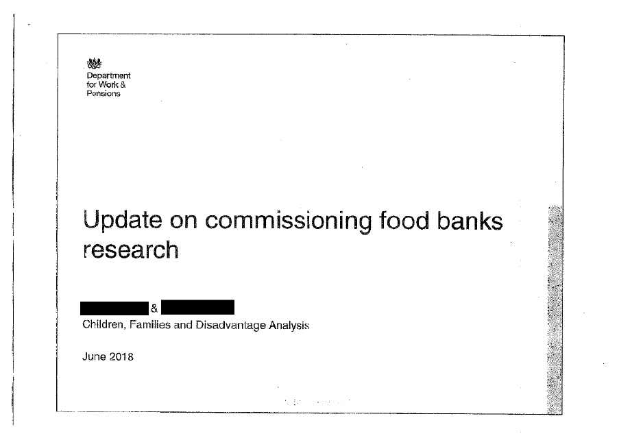 DWP foodbank report one