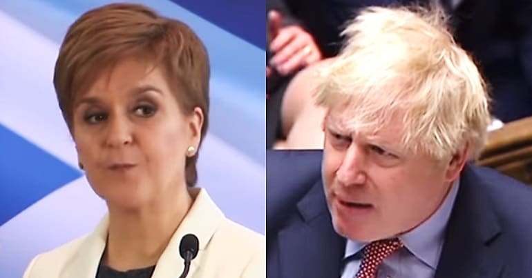 Nicola Sturgeon and Boris Johnson Period Poverty