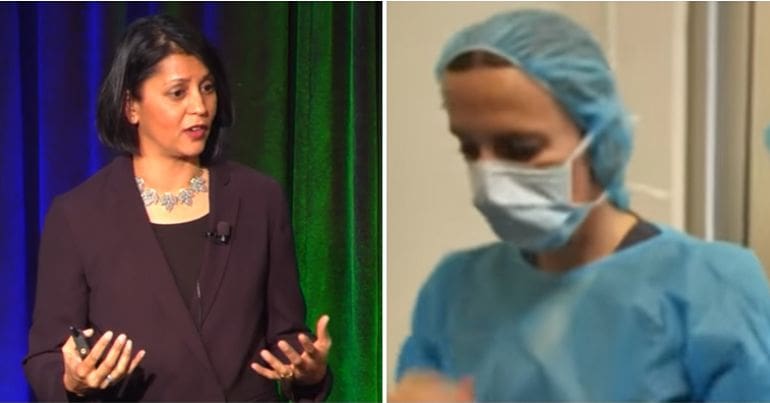 Sonia Shah and masked doctor