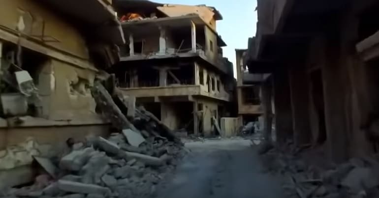 Image of destroyed buildings in Syria