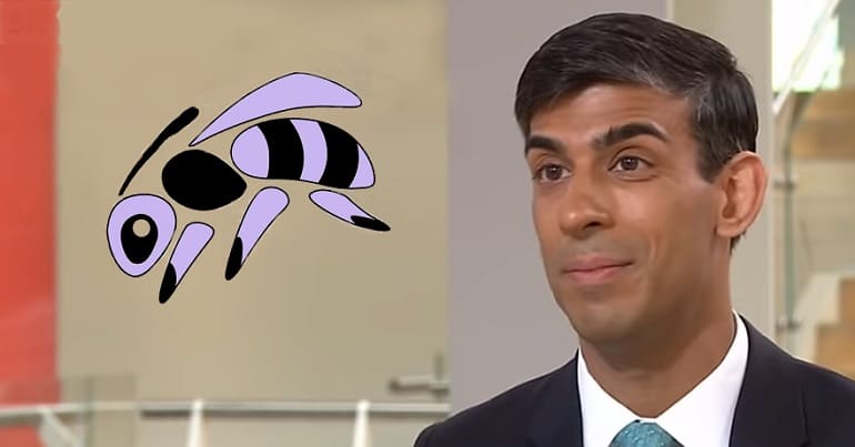 The WASPI logo and Rishi Sunak chancellor