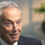 Tony Blair smirking