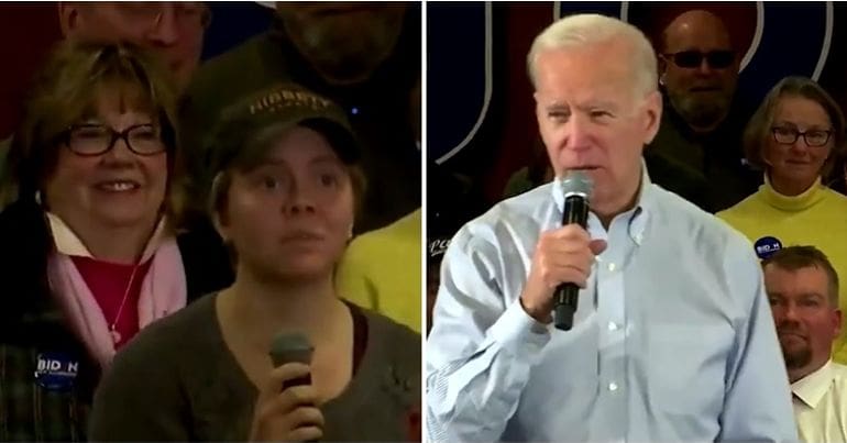 A Democrat voter and Joe Biden