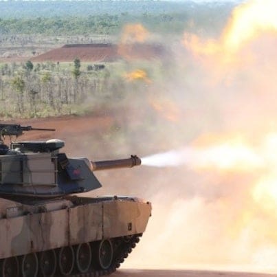 A tank firing