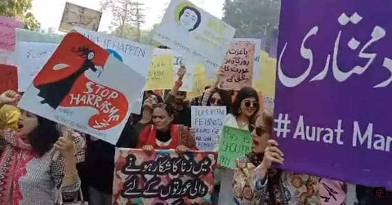 Women's march in Pakistan for International Women's Day 2020