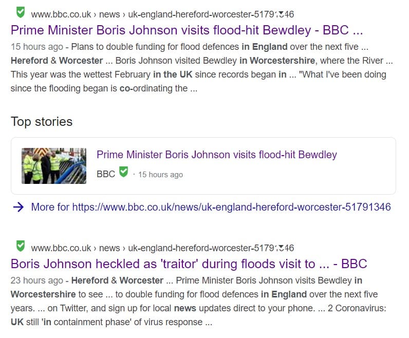 BBC Boris second headline