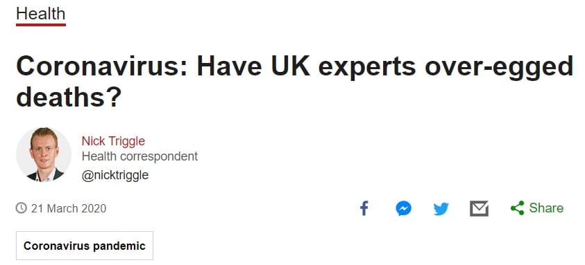 BBC Coronavirus article