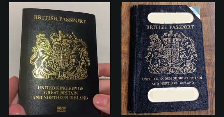 New UK passport and old UK passport