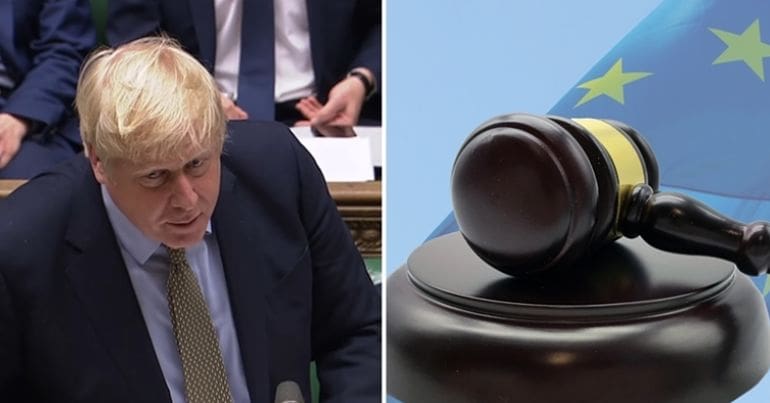 Boris Johnson & court hammer