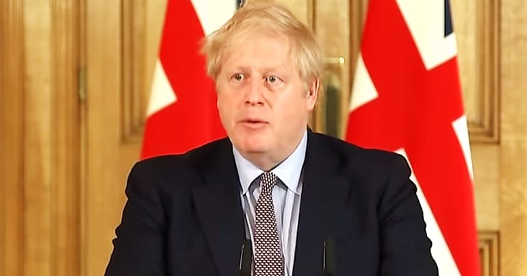 Boris Johnson talking about coronavirus