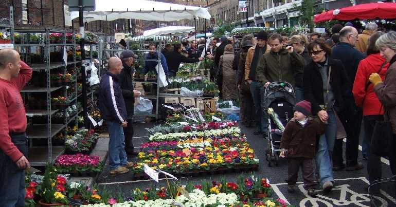 Columbia Road Flower Market in East London